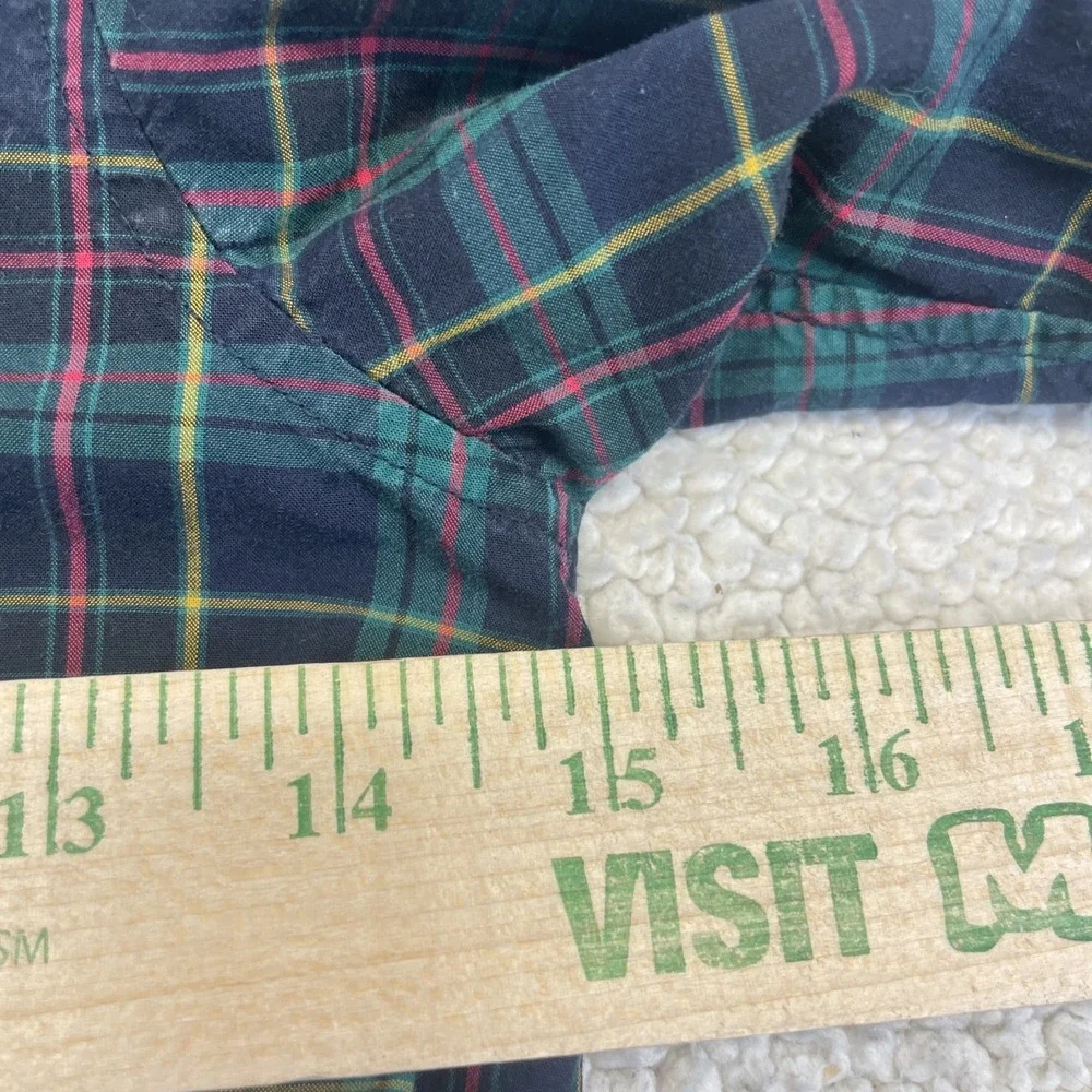 Ralph Lauren Shirt Boy Size 5 Blue Green Plaid Button Down Long Sleeve Pony Logo